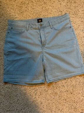 Lee Light Blue Pinstripe Shorts